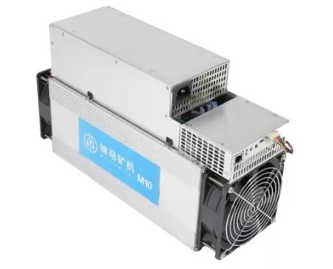 χρησιμοποιημένος Bitcoin τσιπ ανθρακωρύχος 12V Whatsminer M10 33th/S 16nm FinFET